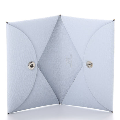 Hermes Chevre Mysore Calvi Card Case Bleu Brume 5 of 8