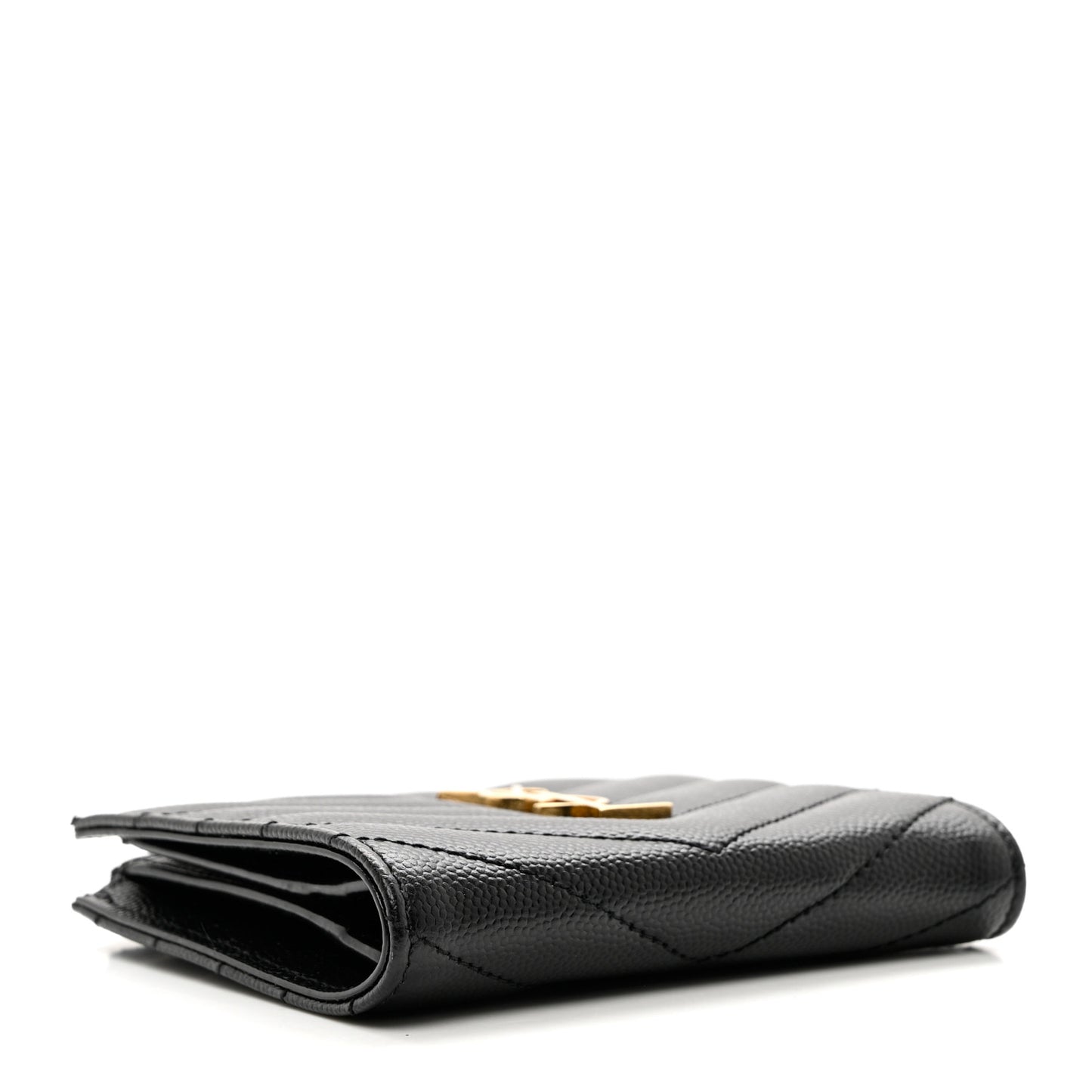 Grain De Poudre Matelasse Chevron Monogram Zipped Card Case Black