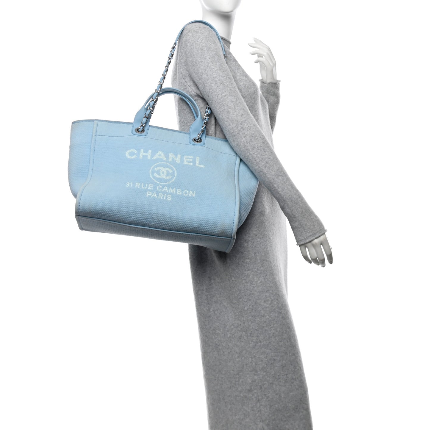 Mixed Fibers Medium Deauville Tote Light Blue