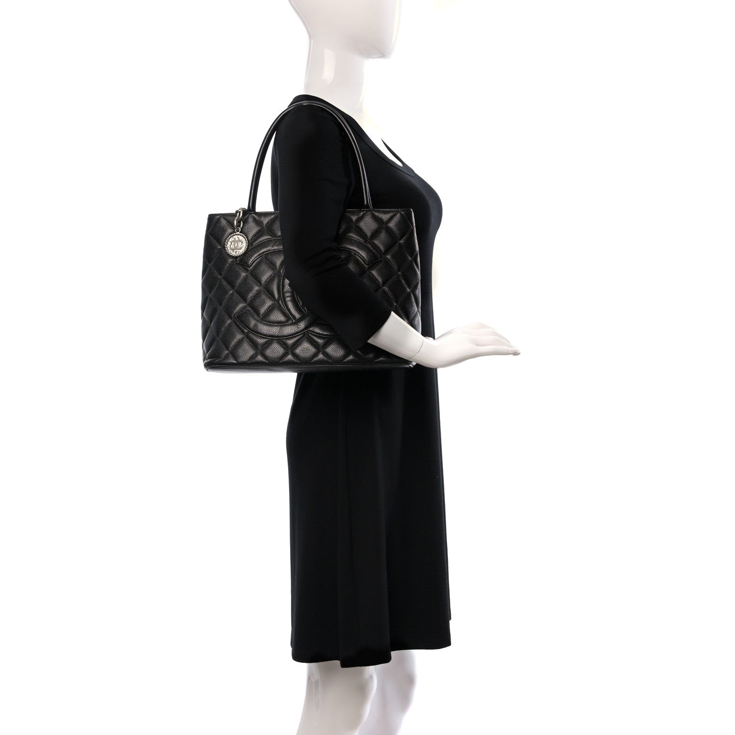 Chanel Caviar Quilted Medallion Tote Black 2 of 13