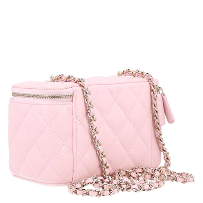 Chanel Caviar Quilted Small Vanity Case With Chain Pink 3 of 10