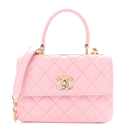 Chanel Lambskin Quilted Mini Trendy CC Dual Handle Flap Bag Pink 1 of 12