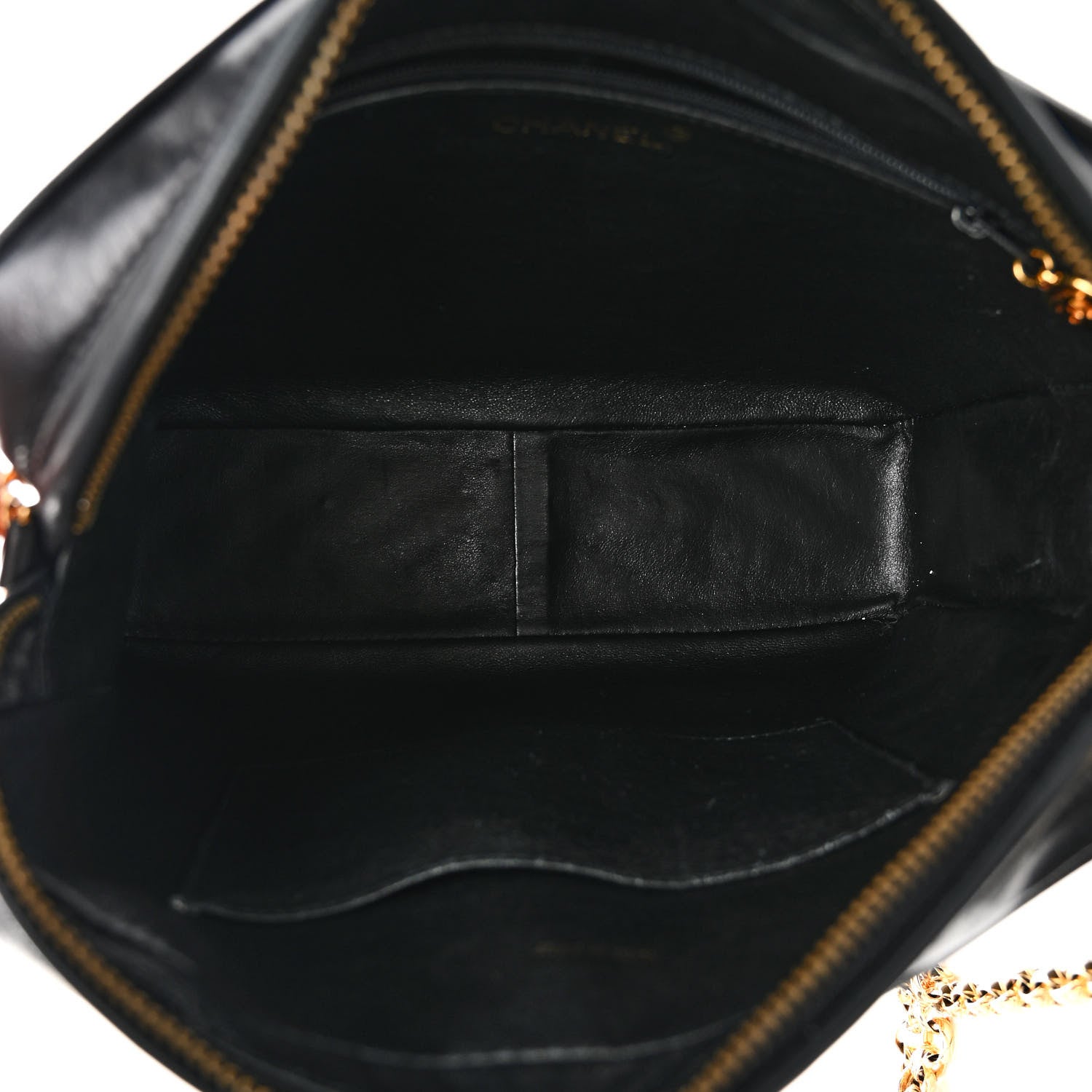 Chanel Lambskin Diagonal Quilted Tassel Camera Bag Black 5 of 9