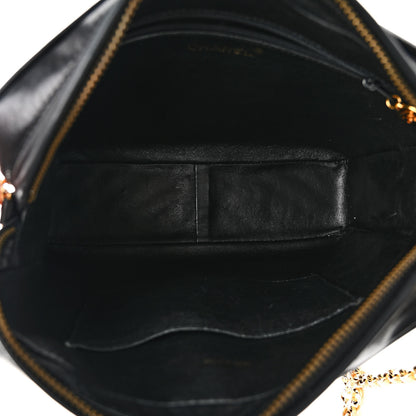 Chanel Lambskin Diagonal Quilted Tassel Camera Bag Black 5 of 9