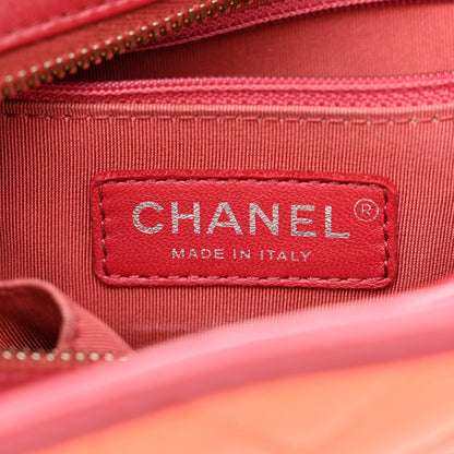 Chanel Aged Calfskin Chevron Quilted Small Gabrielle Hobo Dark Red Orange 6 of 10