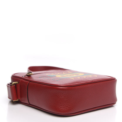 Gucci Grained Calfskin Logo Messenger Bag Hibiscus Red 3 of 9