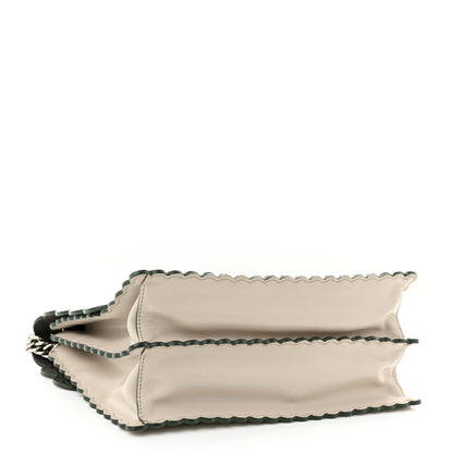Fendi Vitello Liberty Scalloped Studded Kan I Shoulder Bag Grigio Polvere 4 of 10
