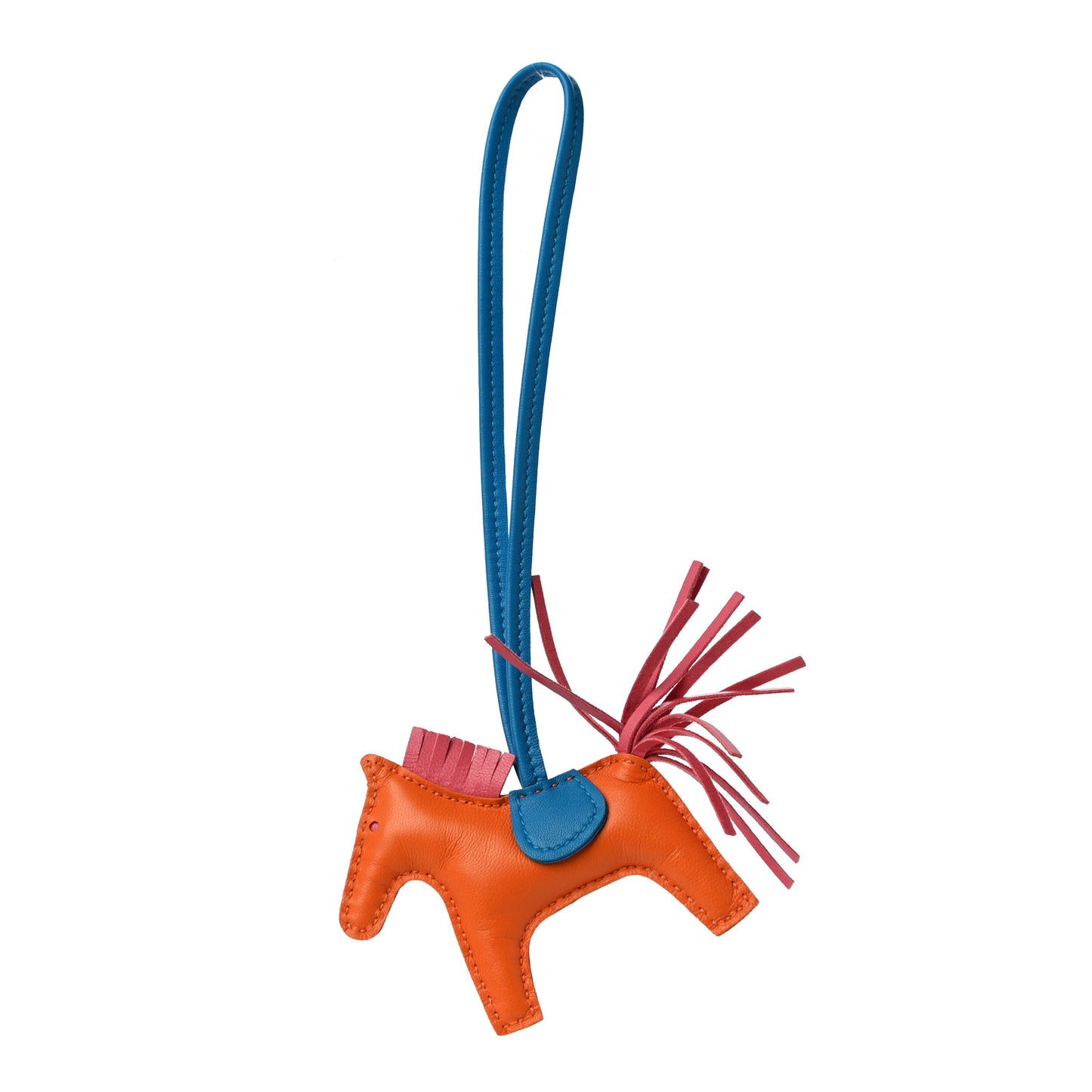 Milo Lambskin Grigri Rodeo Horse Bag Charm PM Orange Bleu Zanzibar Rose Azalee