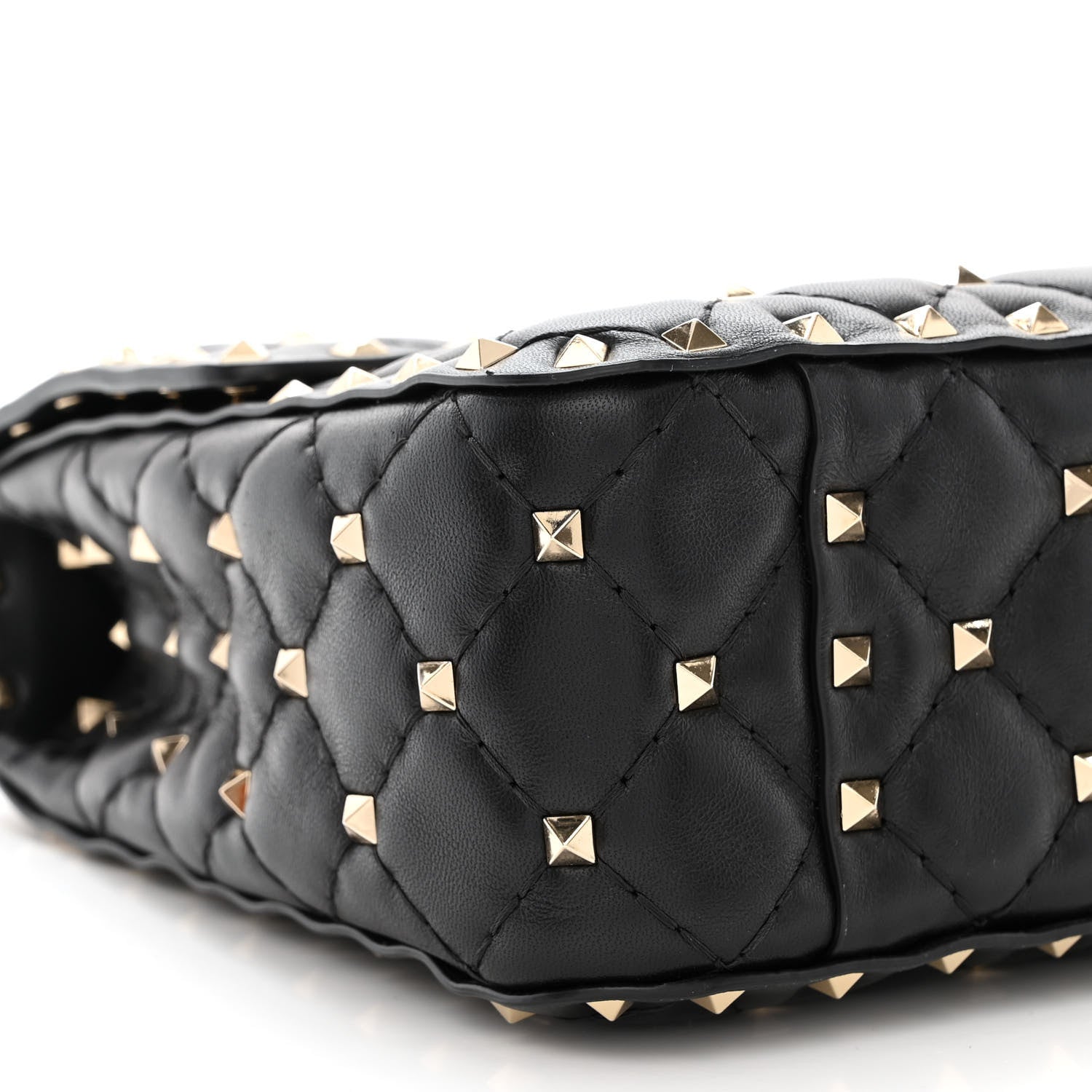 Valentino Garavani Lambskin Medium Rockstud Spike Shoulder Bag Black 8 of 9