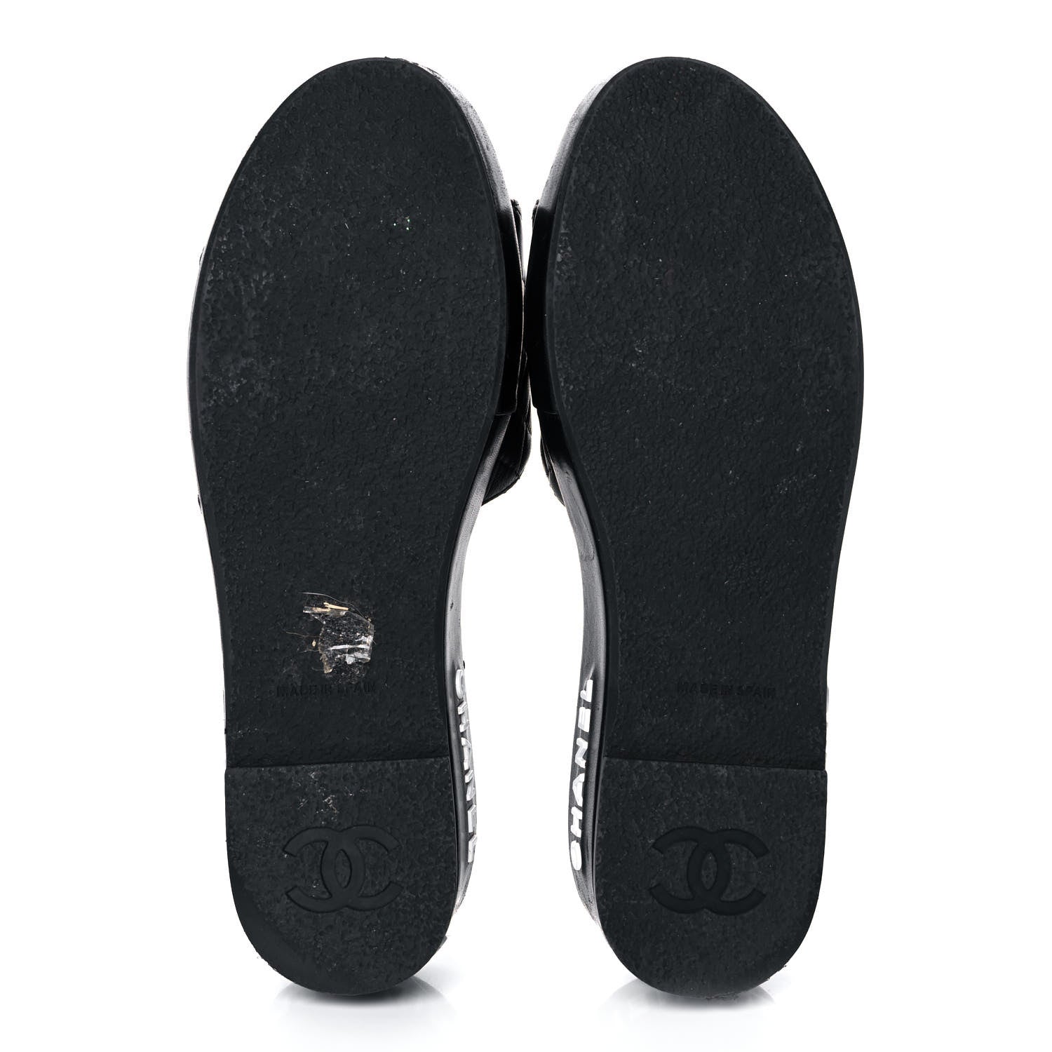 Chanel Lambskin Quilted CC Espadrille Slip On Sandals 39 Black 6 of 11