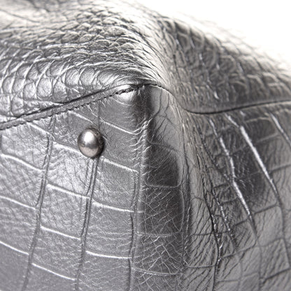 Chanel Calfskin Crocodile Embossed Large Shopping Tote Silver 11 of 11