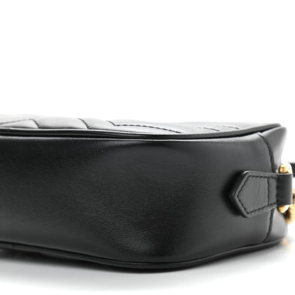 Gucci Calfskin Matelasse Mini GG Marmont Chain Shoulder Bag Black 10 of 10