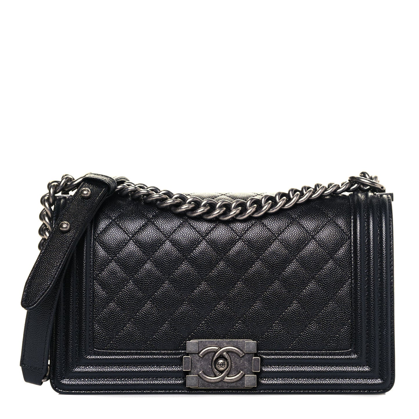 Caviar Quilted Medium Boy Flap Black