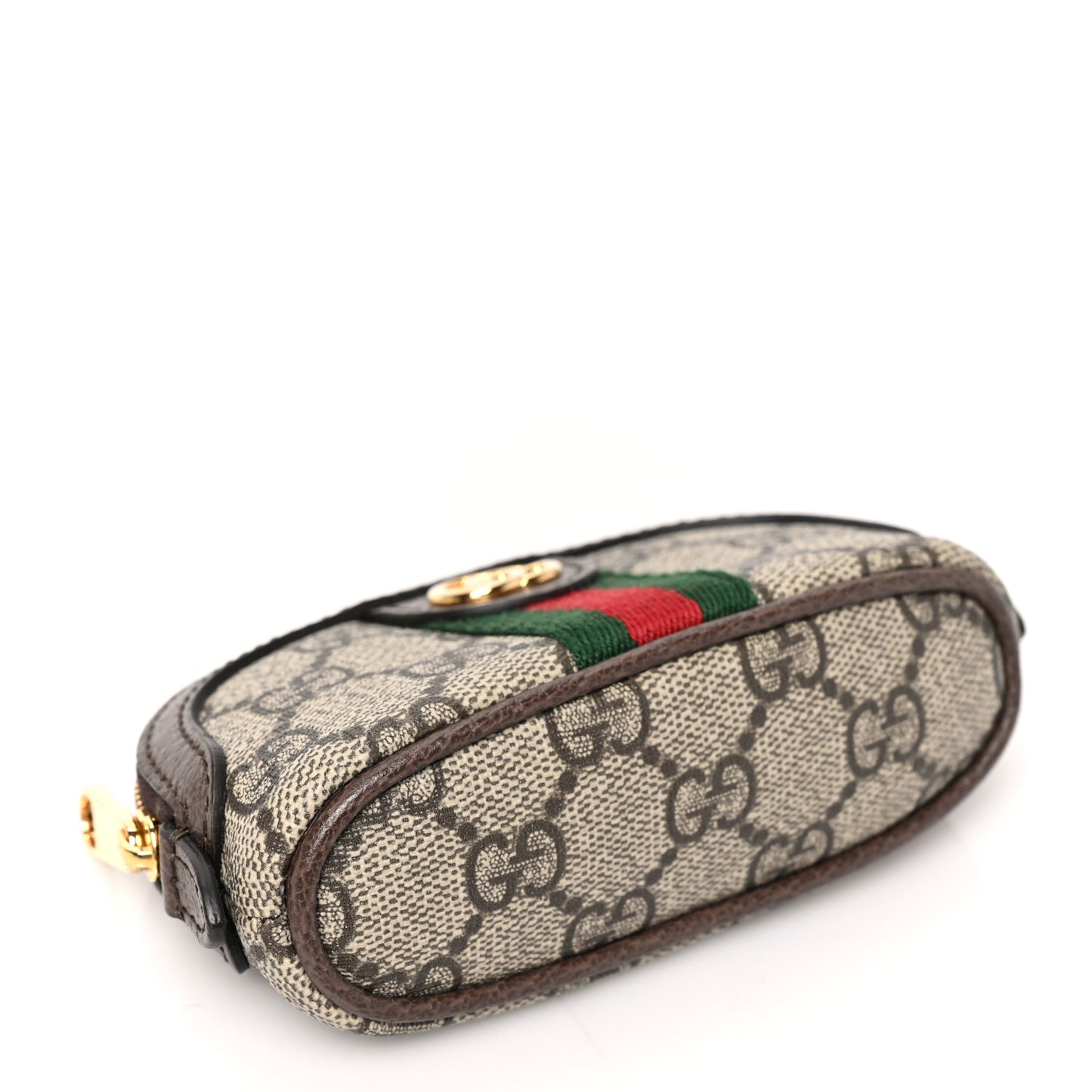 GG Supreme Monogram Web Ophidia Dome Key Pouch Beige New Acero