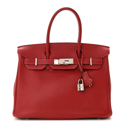 Hermes Taurillon Clemence Birkin 30 Rouge Garance 1 of 14