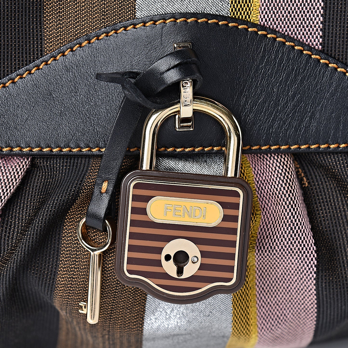 Pequin Large Chef Shoulder Bag Multicolor Rosa Black