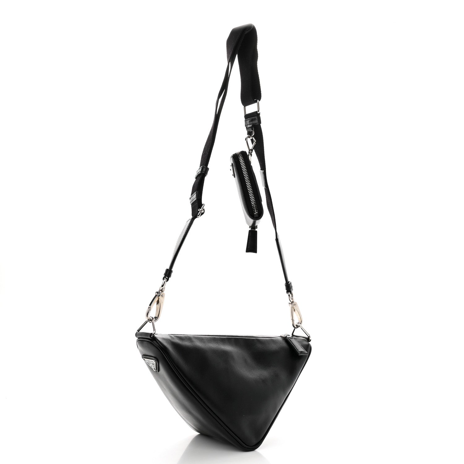 Prada Grace Lux Triangle Shoulder Bag Black 3 of 10