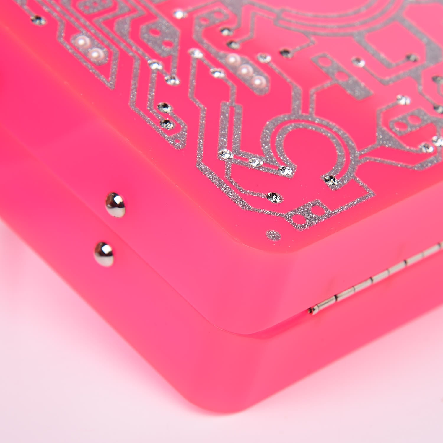 Chanel Plexiglass Strass Motherboard Minaudiere Clutch Pink 7 of 11