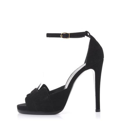 Hermes Velvet Highlight Sandals 38 Black 1 of 7
