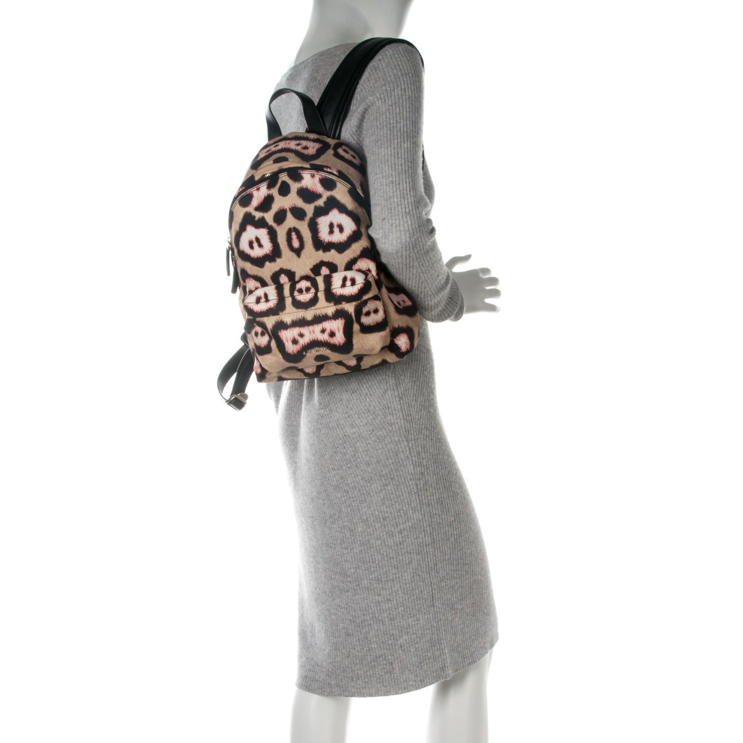 Nylon Calfskin Jaguar Print Mini Backpack