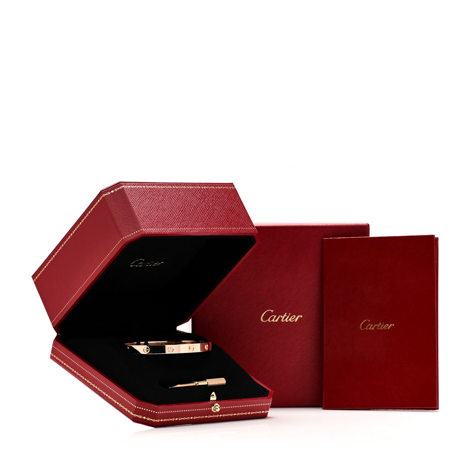 Cartier 18K Pink Gold 4 Diamond LOVE Bracelet 19 11 of 11