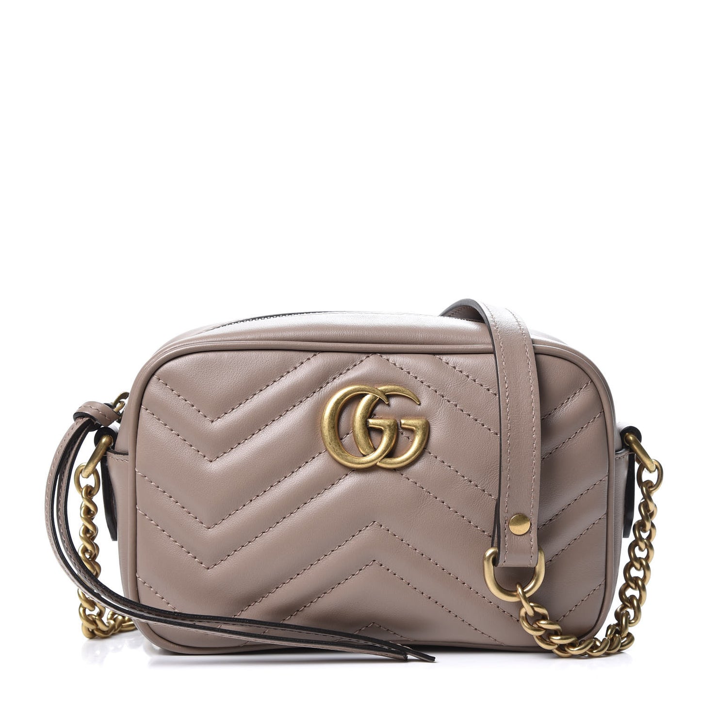 Calfskin Matelasse Mini GG Marmont Chain Shoulder Bag Porcelain Rose