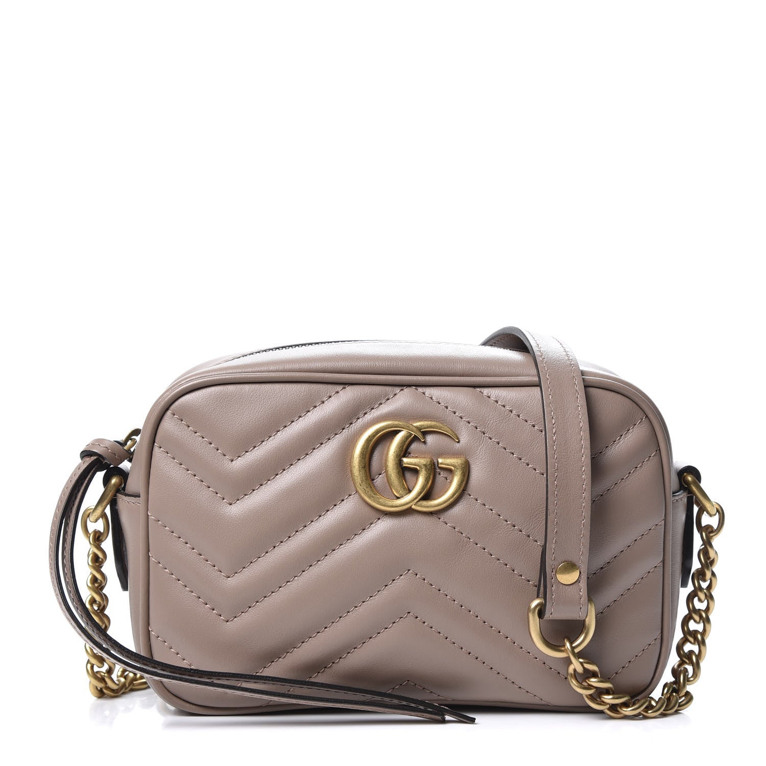 Gucci Calfskin Matelasse Mini GG Marmont Chain Shoulder Bag Porcelain Rose 1 of 10