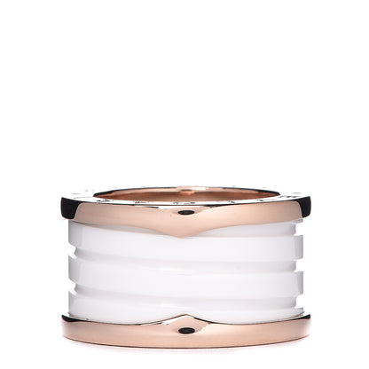 Bulgari 18K Rose Gold White Ceramic B.Zero1 Four-Band Ring 51 5.75 1 of 5