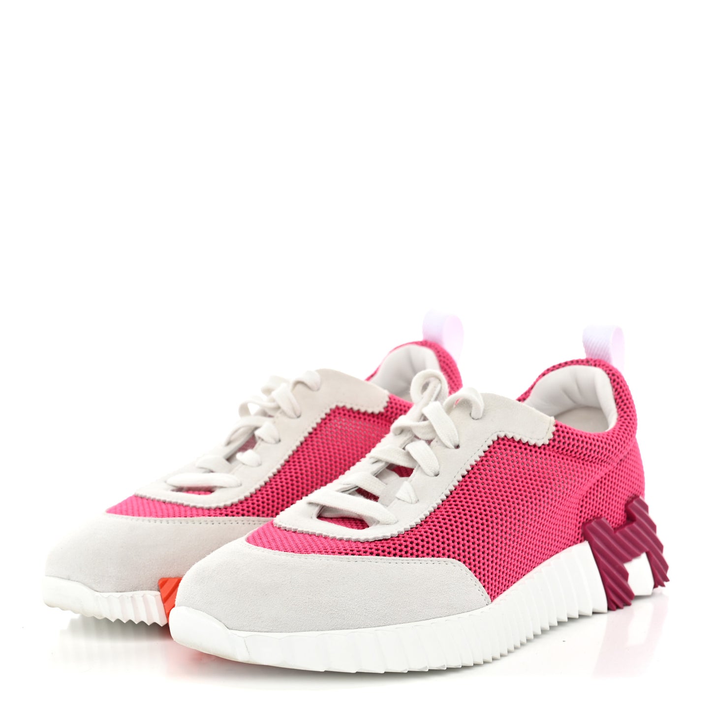 Air Mesh Suede Goatskin Bouncing Sneakers 38 39 Rose Vinicunca White