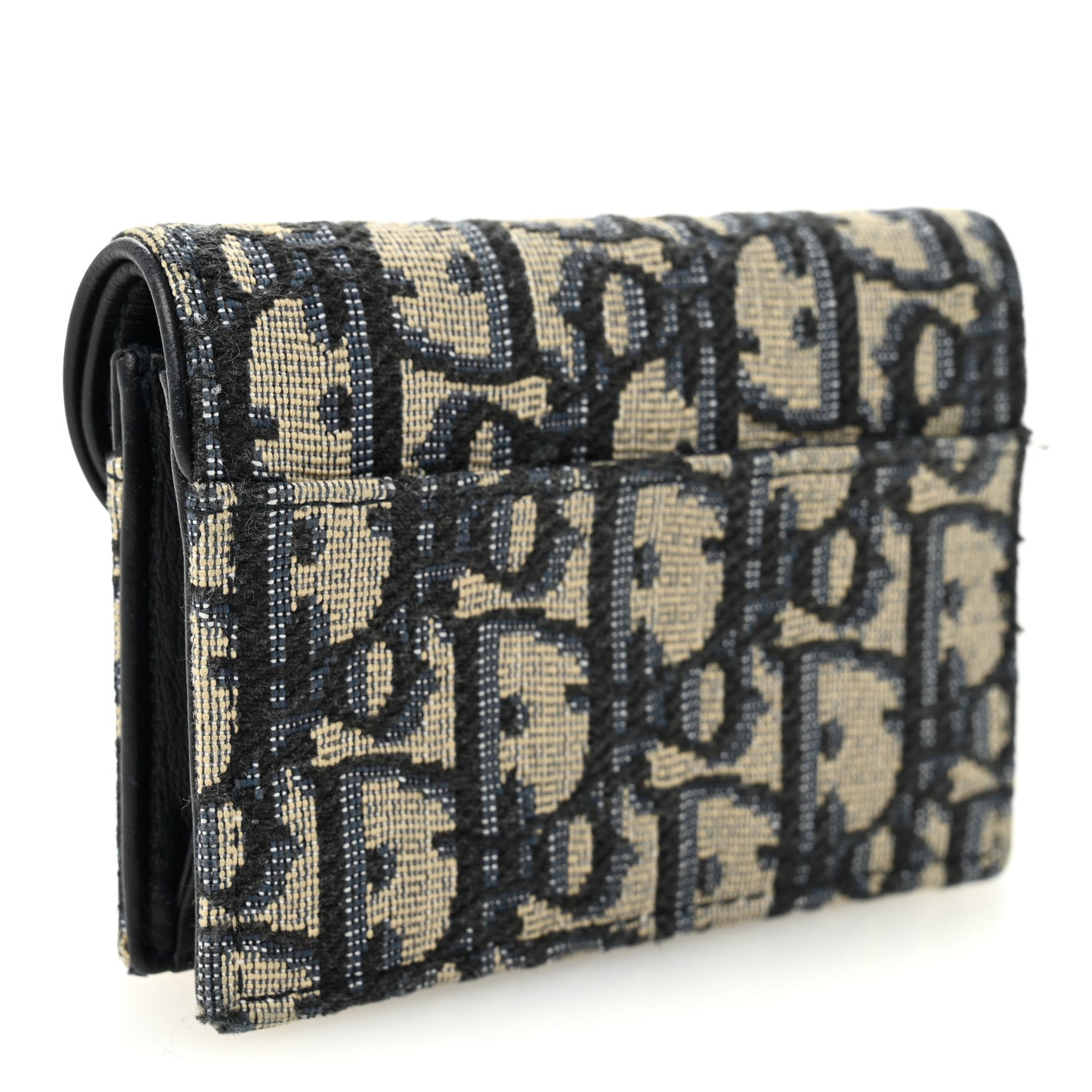 Christian Dior Oblique Saddle Card Holder Blue 3 of 8