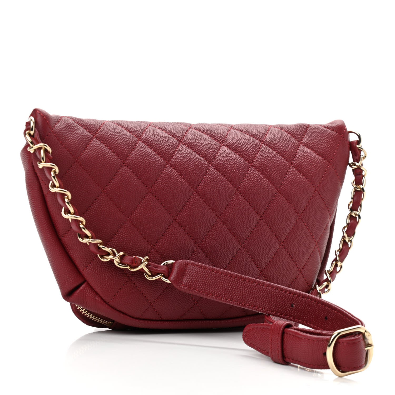 Chanel Caviar Quilted Business Affinity Waist Belt Bag Burgundy 3 of 19