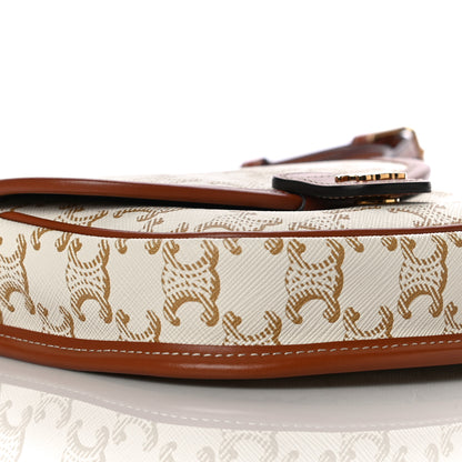 Celine Triomphe Canvas Calfskin Mini Besace Bag White 8 of 9