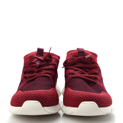Louis Vuitton Knit Damier Mens Fastlane Sneakers 7.5 Burgundy Red 2 of 12