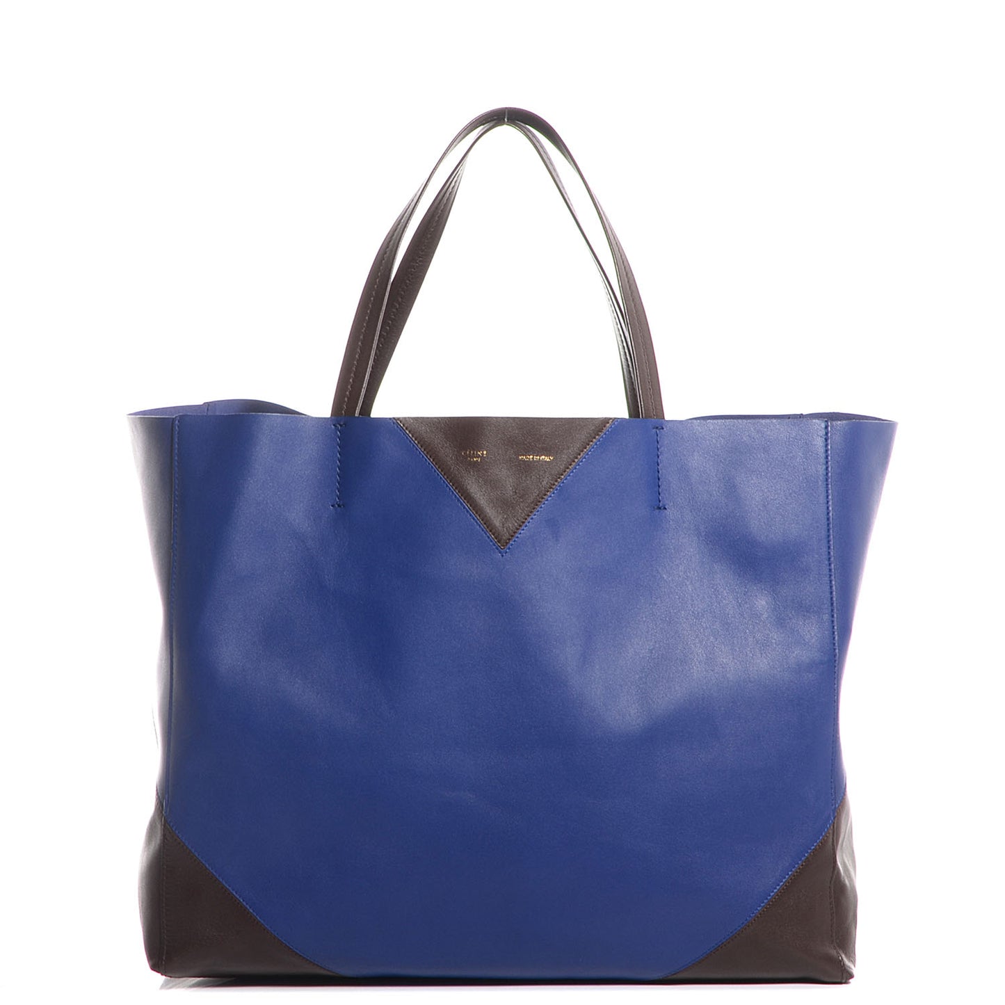 Lambskin Horizontal Bi-Color Coeur Cabas Indigo Khaki
