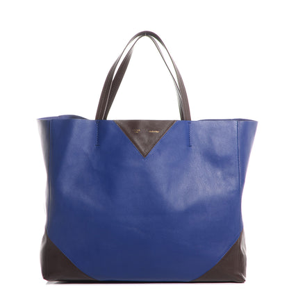 Celine Lambskin Horizontal Bi-Color Coeur Cabas Indigo Khaki 1 of 9
