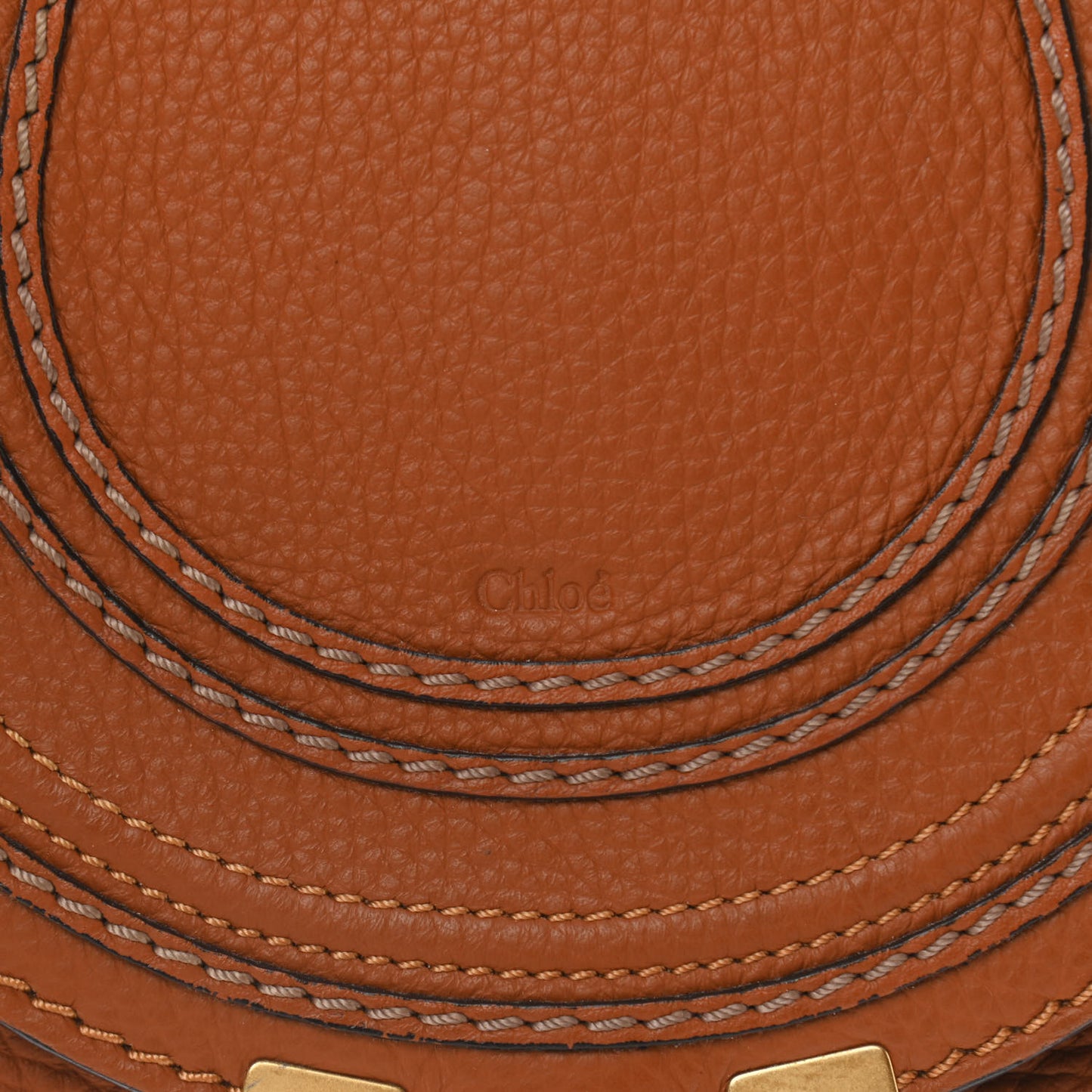 Calfskin Mini Marcie Round Crossbody Bag Tan