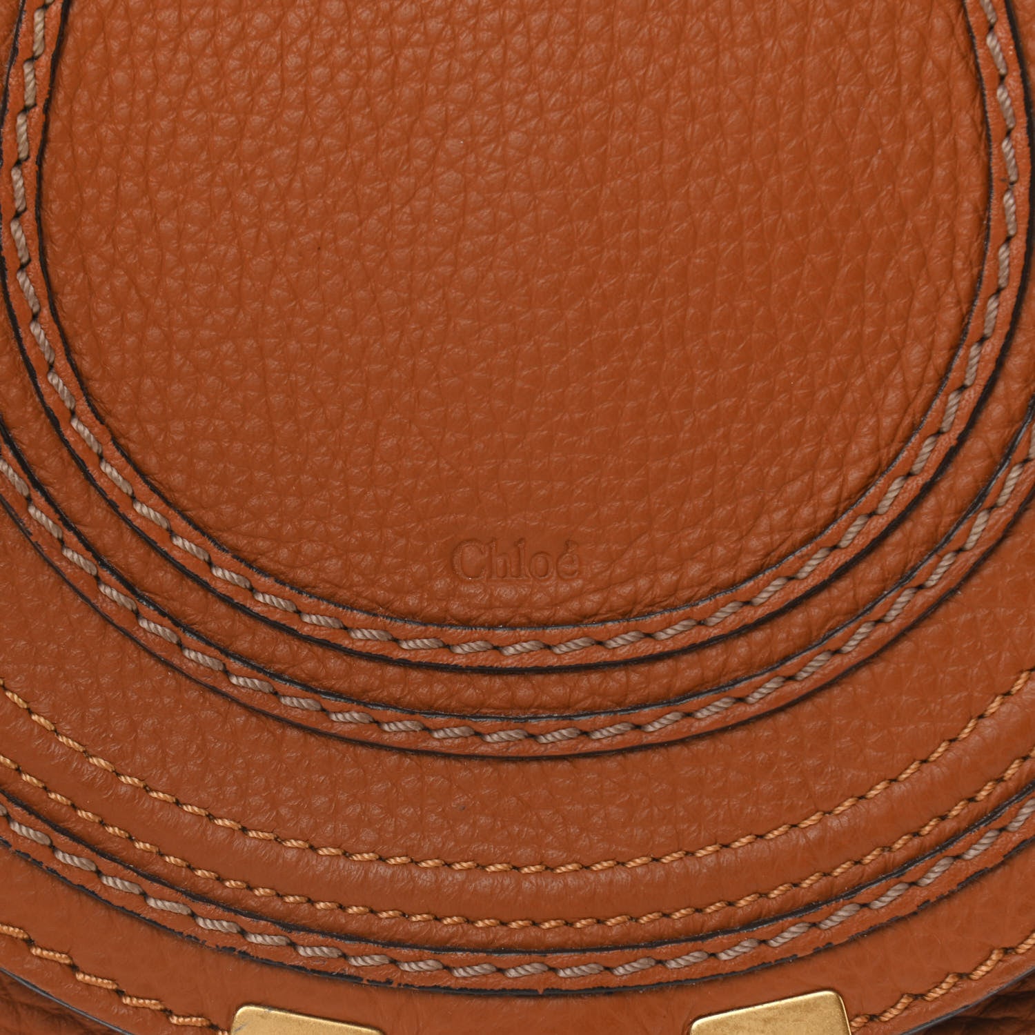 Chloe Calfskin Mini Marcie Round Crossbody Bag Tan 8 of 15