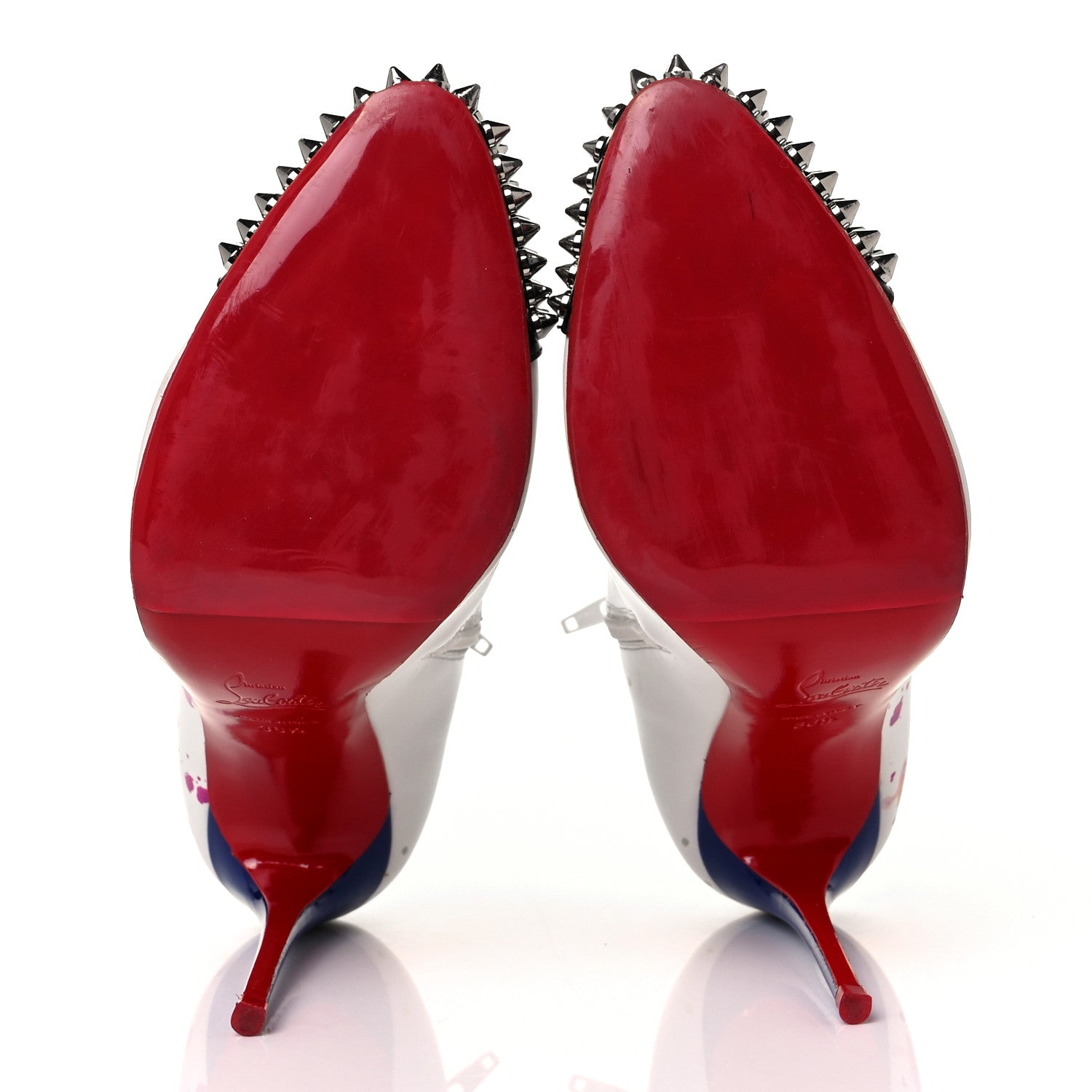Christian Louboutin Calfskin Patent Love Is A Boot 100 Booties 36.5 White 5 of 9
