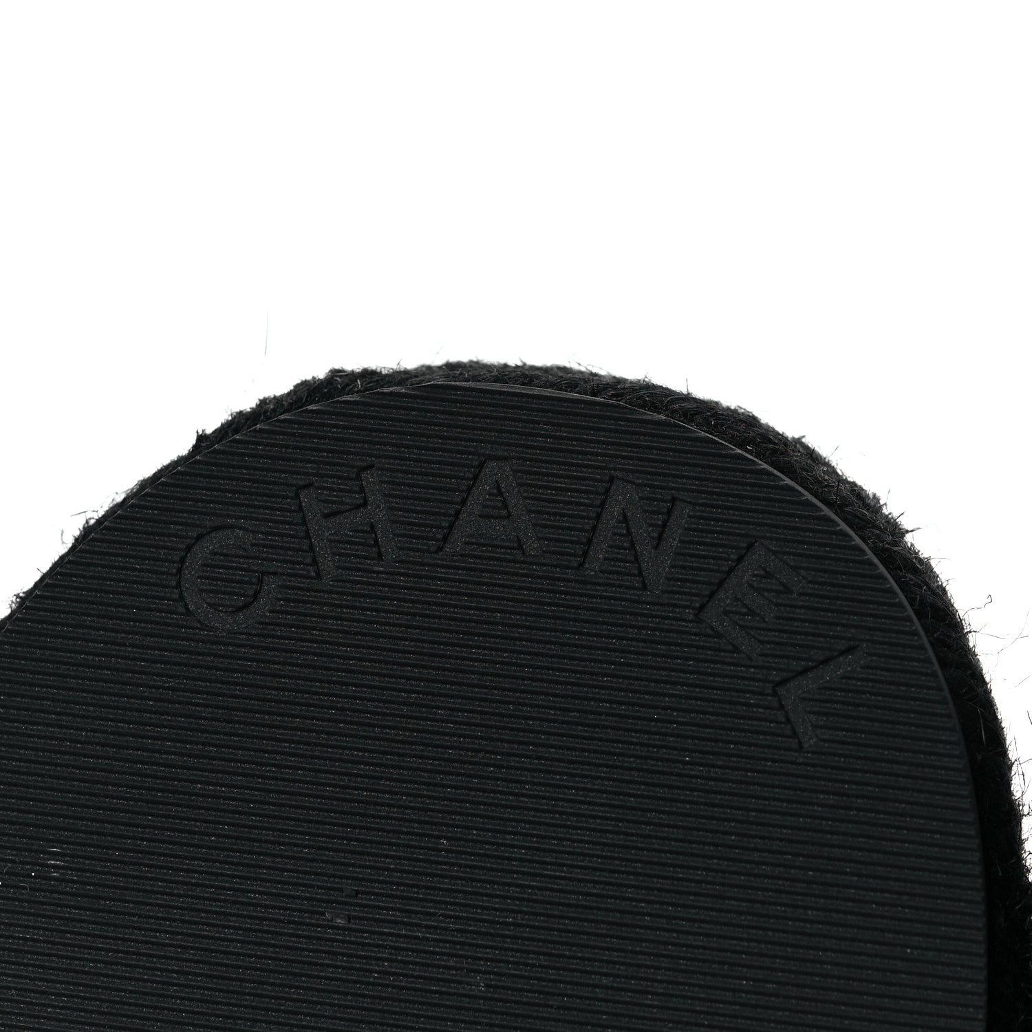Chanel Lambskin Espadrille Mule Sandals 38 Black 7 of 10