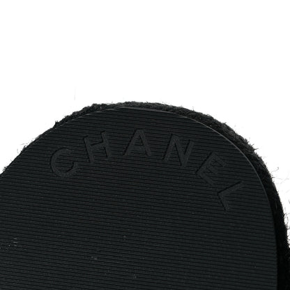Chanel Lambskin Espadrille Mule Sandals 38 Black 7 of 10