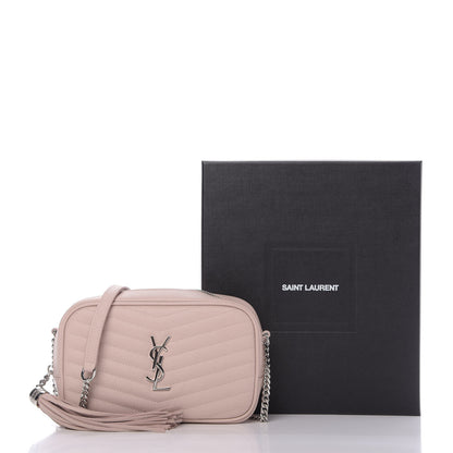 Saint Laurent Grain De Poudre Matelasse Monogram Mini Lou Camera Bag Marble Pink 10 of 10