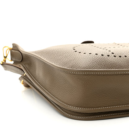 Hermes Taurillon Clemence Evelyne III PM Etoupe 9 of 12