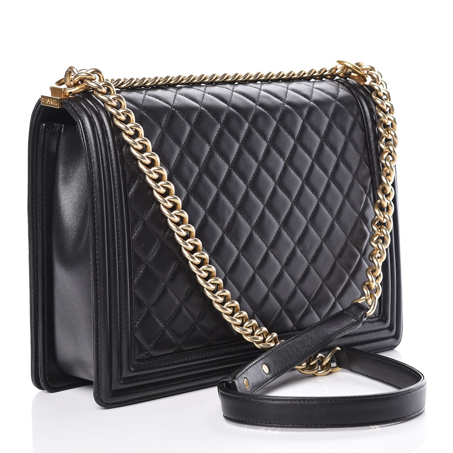 Chanel Lambskin Quilted Large Boy Flap Black 3 of 11
