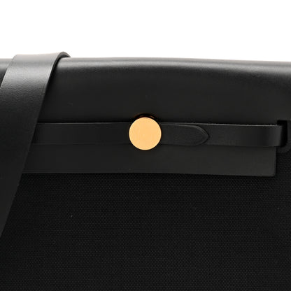 Hermes Military Toile Vache Hunter Herbag Zip Retourne 20 Black 8 of 11