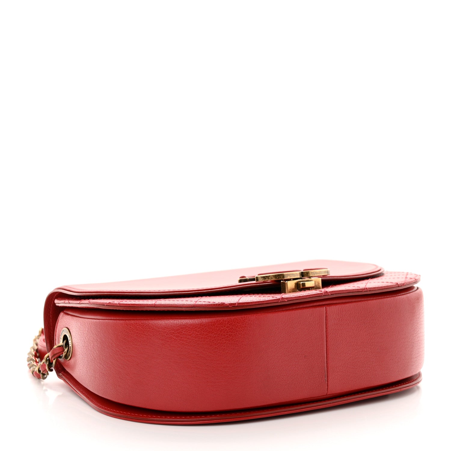 Chanel Shiny Calfskin Goatskin Quilted Medium Coco Curve Messenger Flap Red 4 of 11
