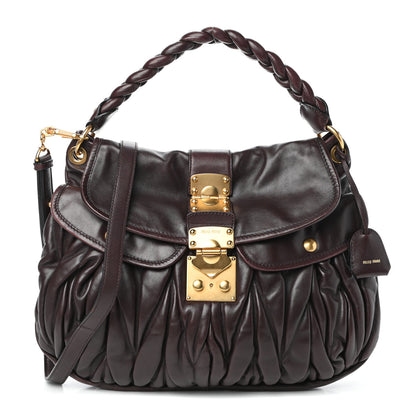 Miu Miu Nappa Matelasse Coffer Hobo Prugna 1 of 9