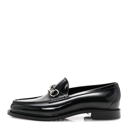 Gucci Rubber Mens Horsebit Moccasin Loafers 10 Black 1 of 9