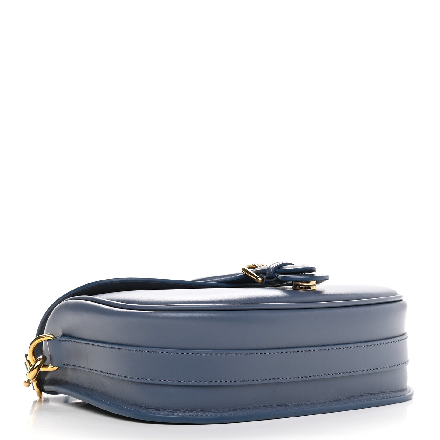 Box Calfskin Medium Bobby Flap Denim Blue