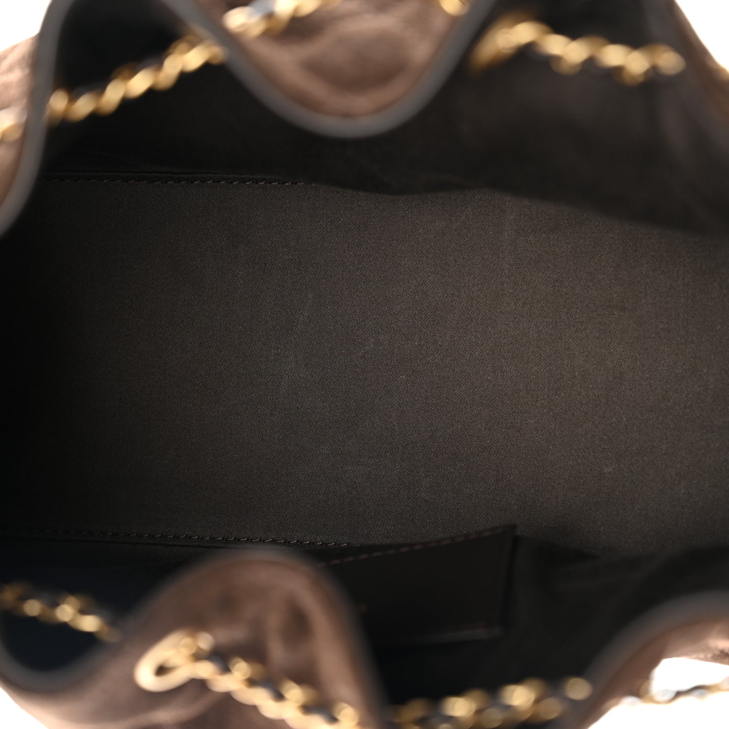 Suede Quilted Small Chanel 25 Handbag Dark Brown