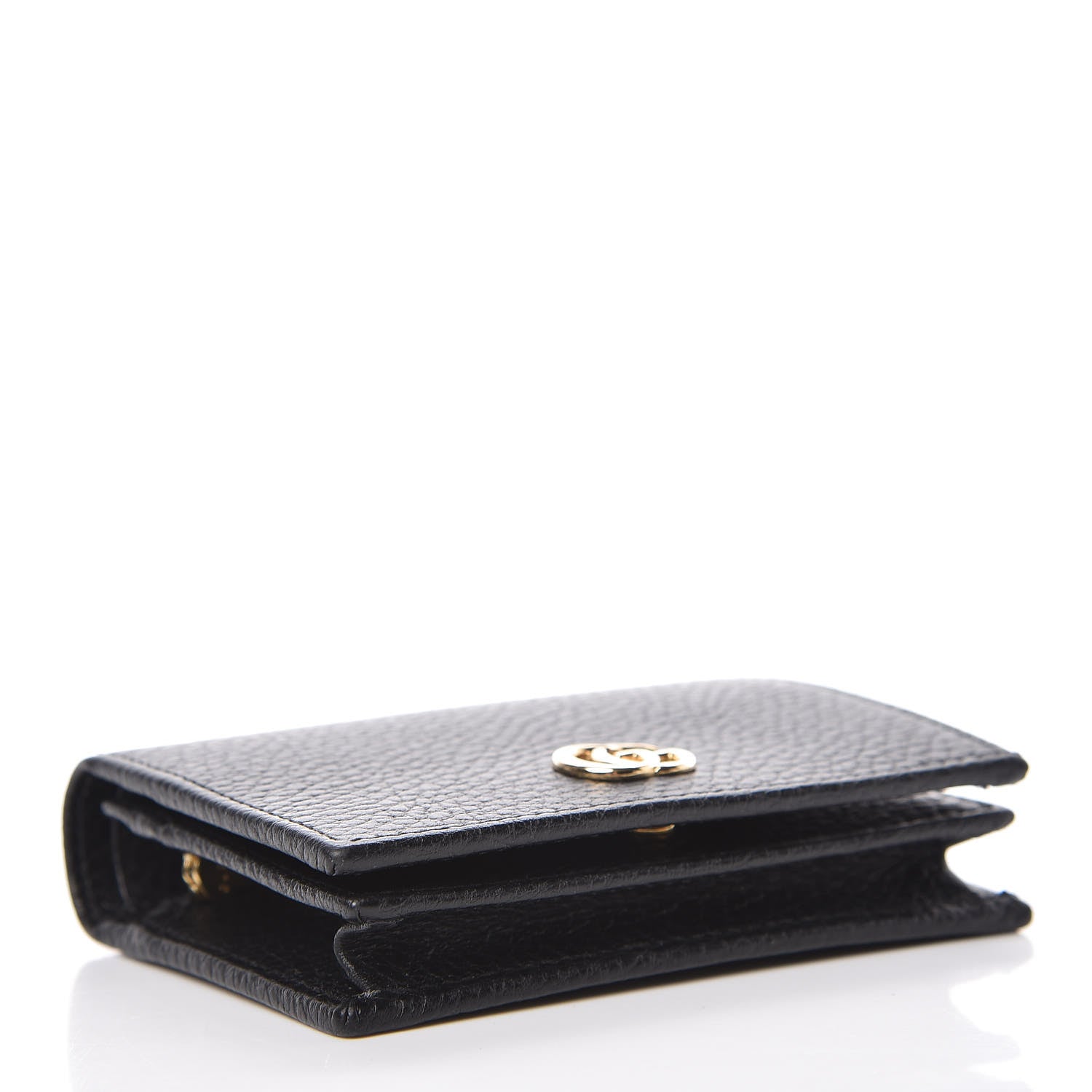 Gucci Pebbled Calfskin GG Marmont Card Case Black 4 of 8